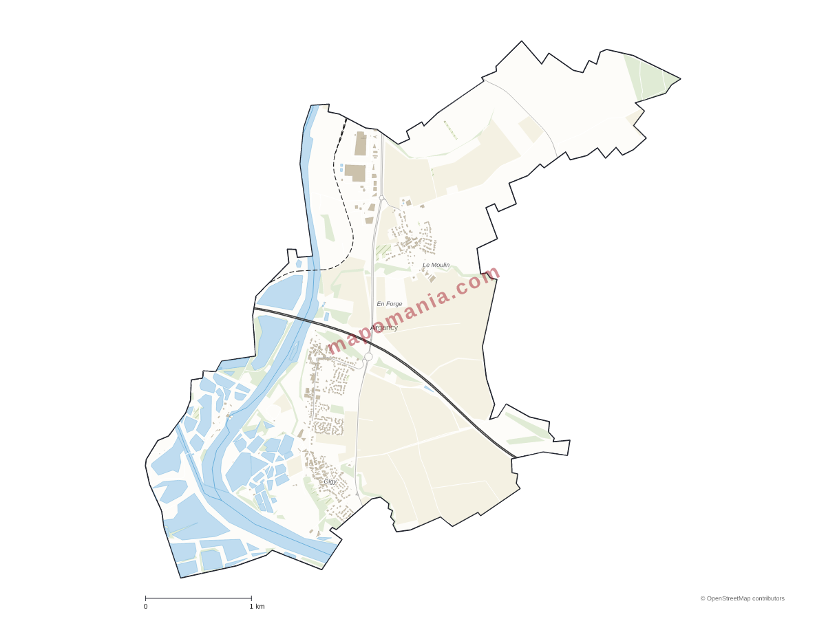 Carte de Argancy à personnaliser