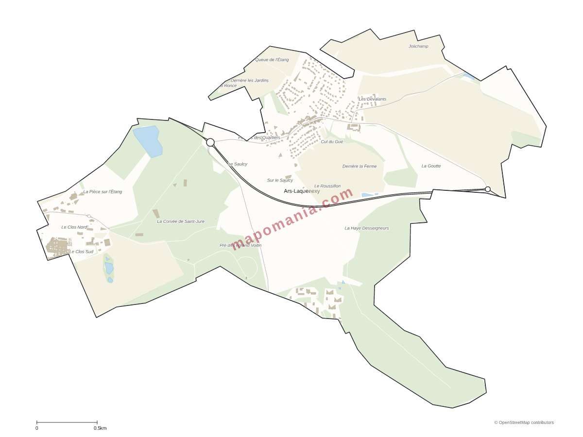 Carte de Ars-Laquenexy à personnaliser