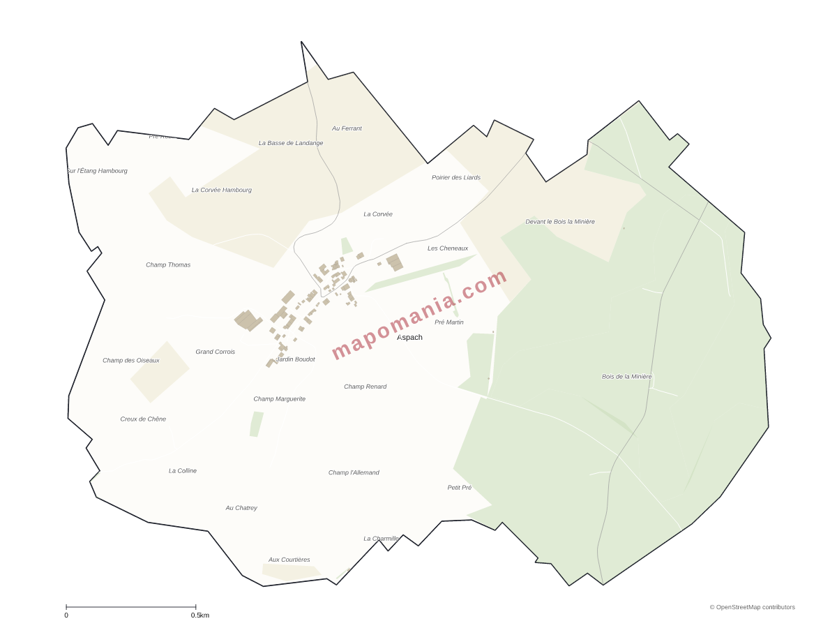 Carte de Aspach à personnaliser