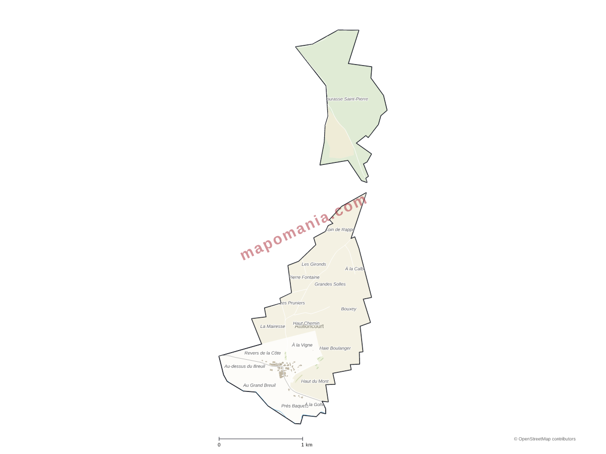 Carte de Attilloncourt à personnaliser