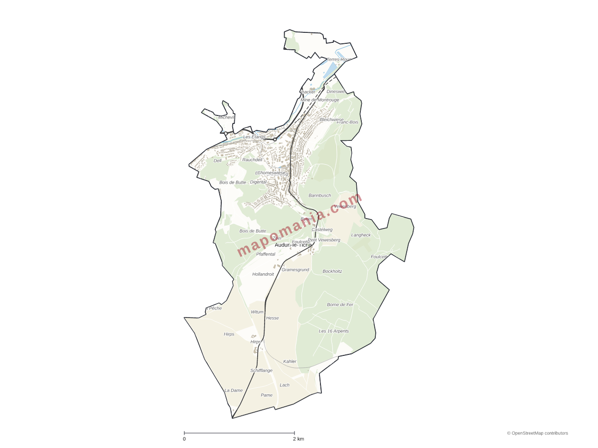Carte de Audun-le-Tiche à personnaliser