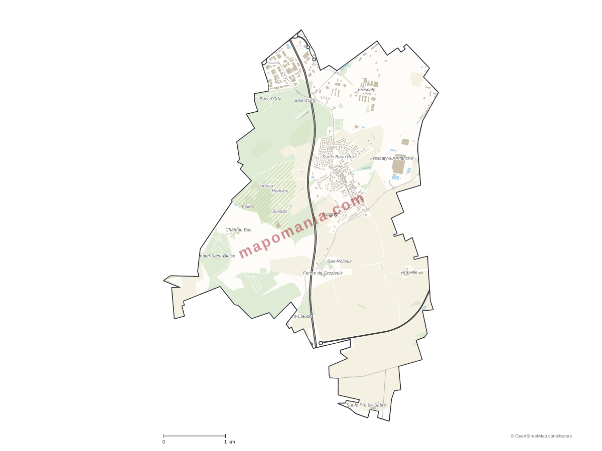 Carte de Augny à personnaliser