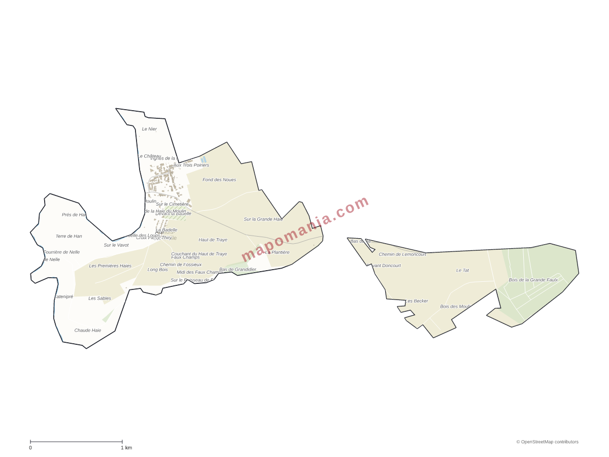 Carte de Aulnois-sur-Seille à personnaliser