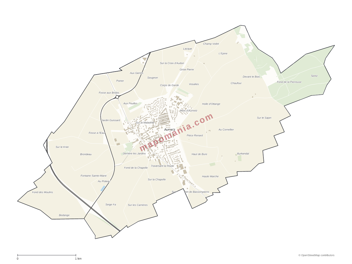 Carte de Aumetz à personnaliser