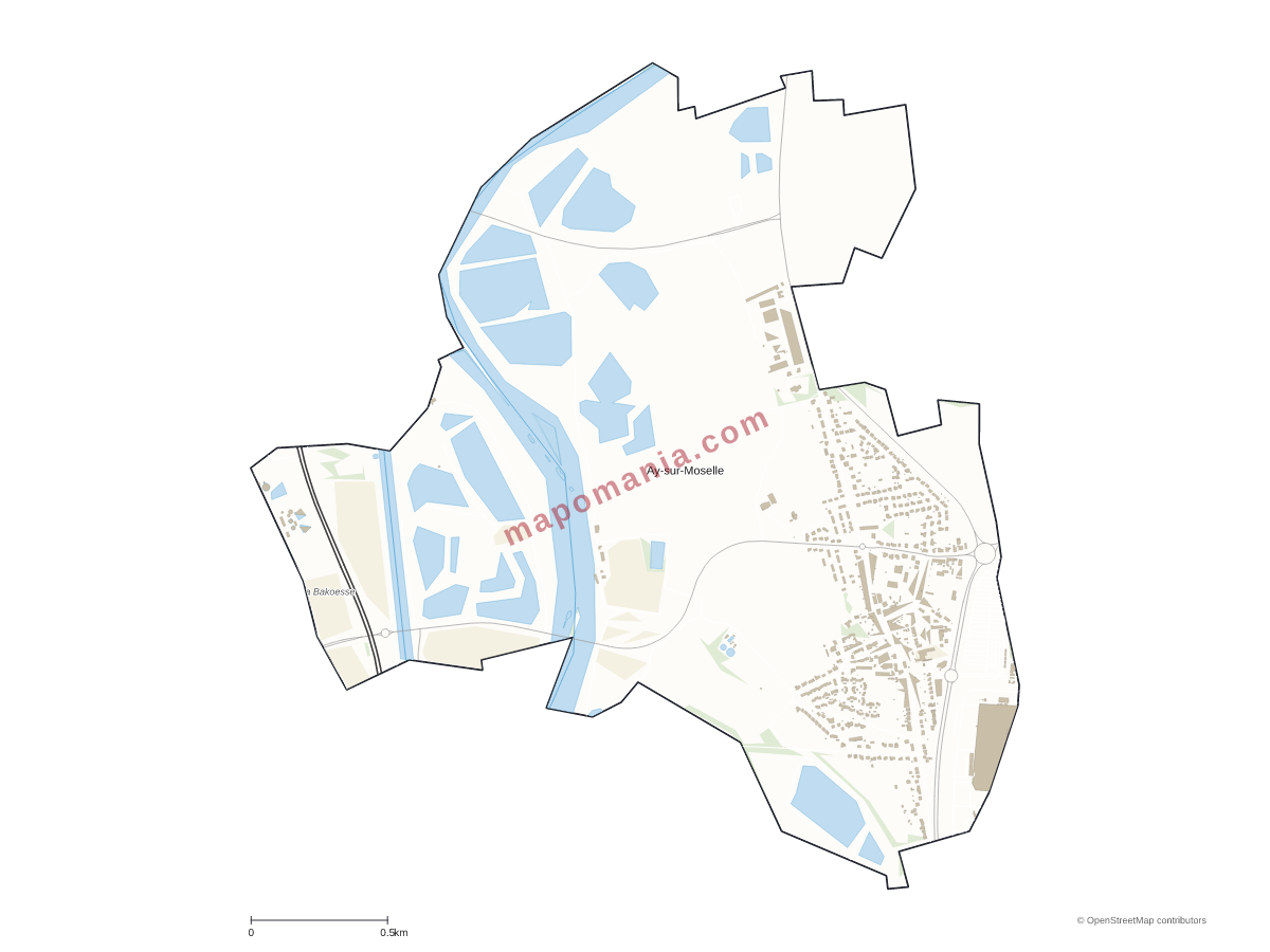 Carte de Ay-sur-Moselle à personnaliser