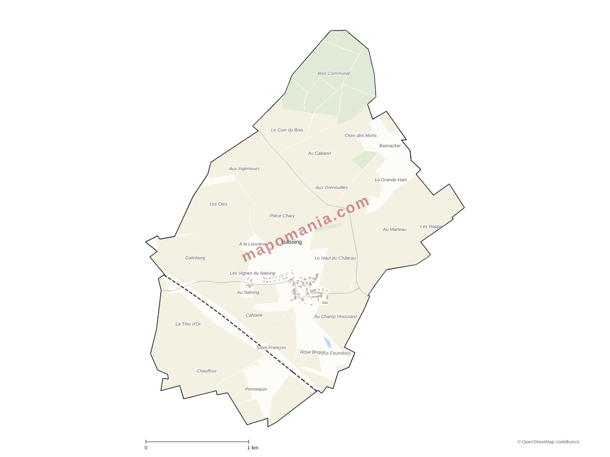 Carte de Bassing à personnaliser