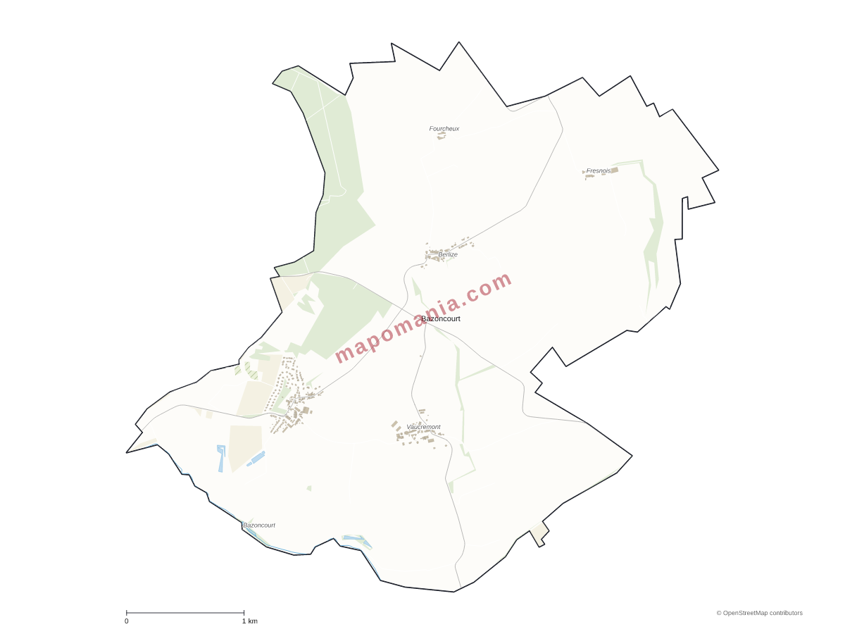 Carte de Bazoncourt à personnaliser