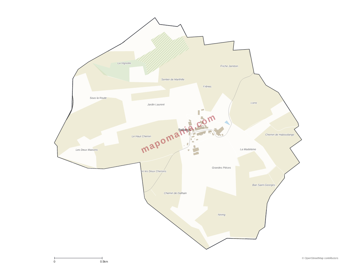 Carte de Bellange à personnaliser
