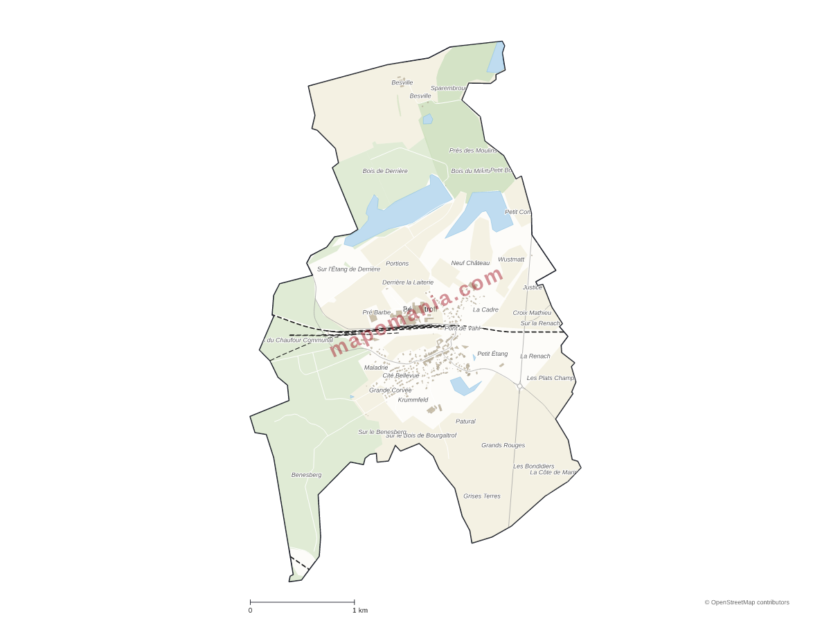 Carte de Bénestroff à personnaliser