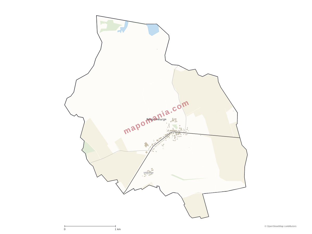 Carte de Bérig-Vintrange à personnaliser