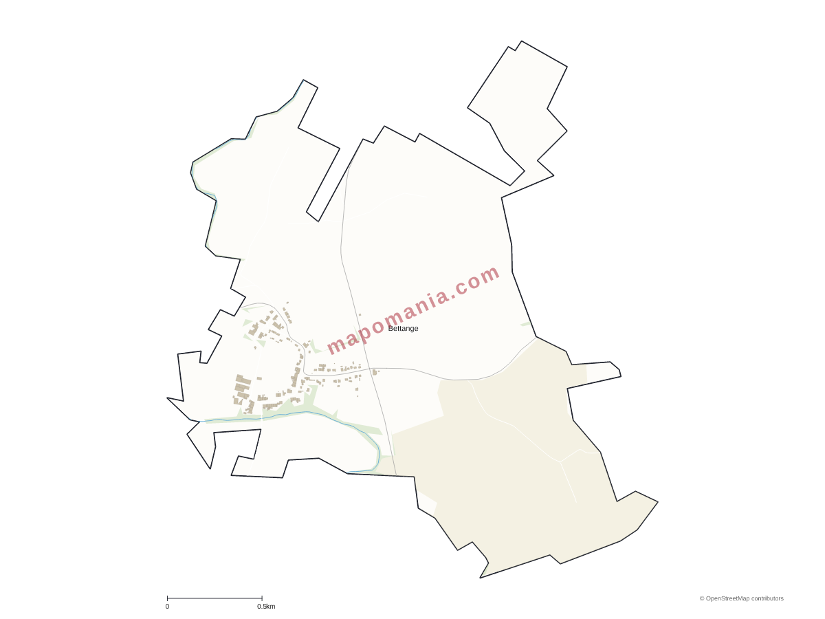 Carte de Bettange à personnaliser