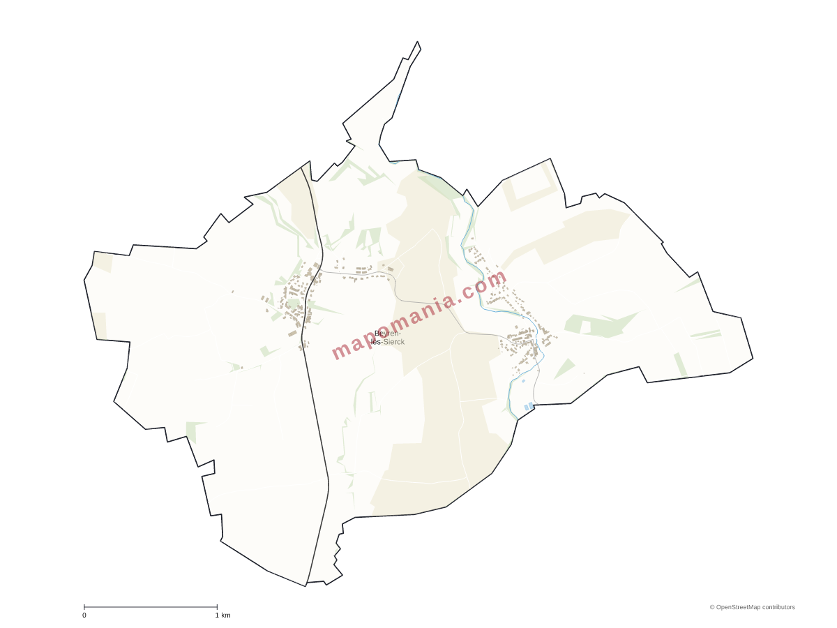Carte de Beyren-lès-Sierck à personnaliser