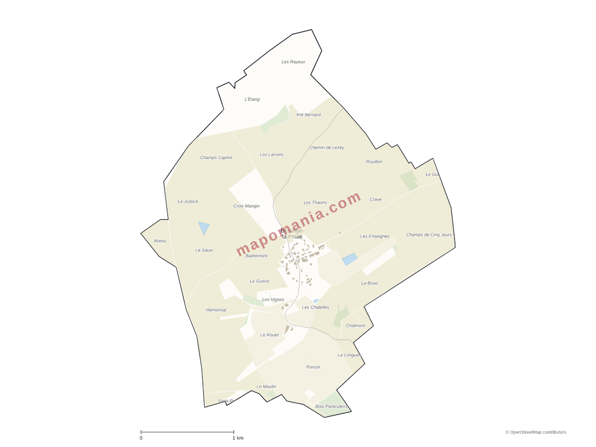 Carte de Bezange-la-Petite à personnaliser