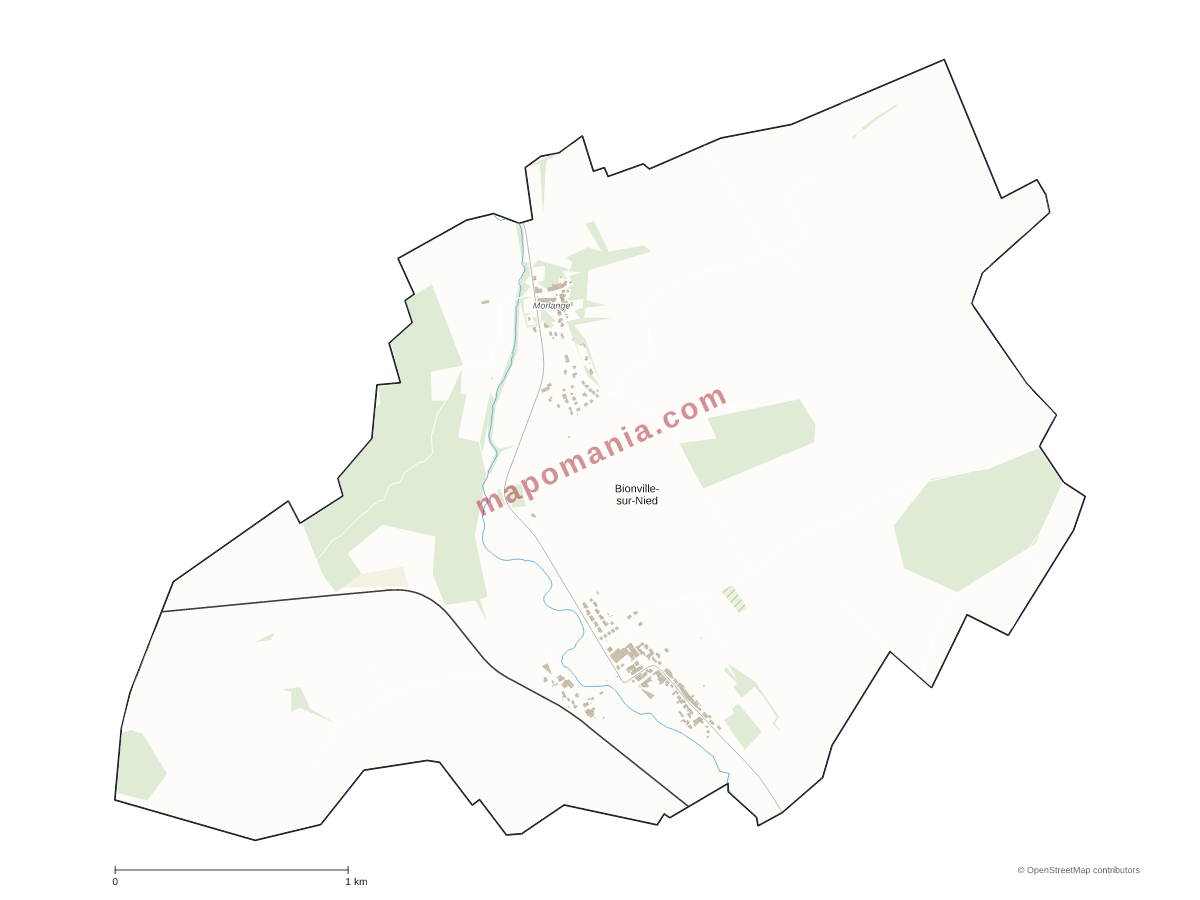 Carte de Bionville-sur-Nied à personnaliser