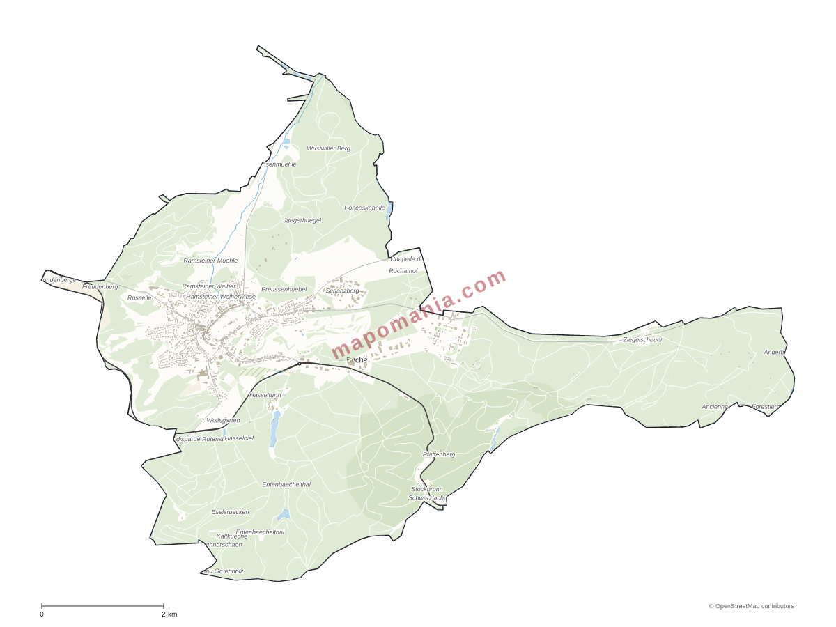 Carte de Bitche à personnaliser