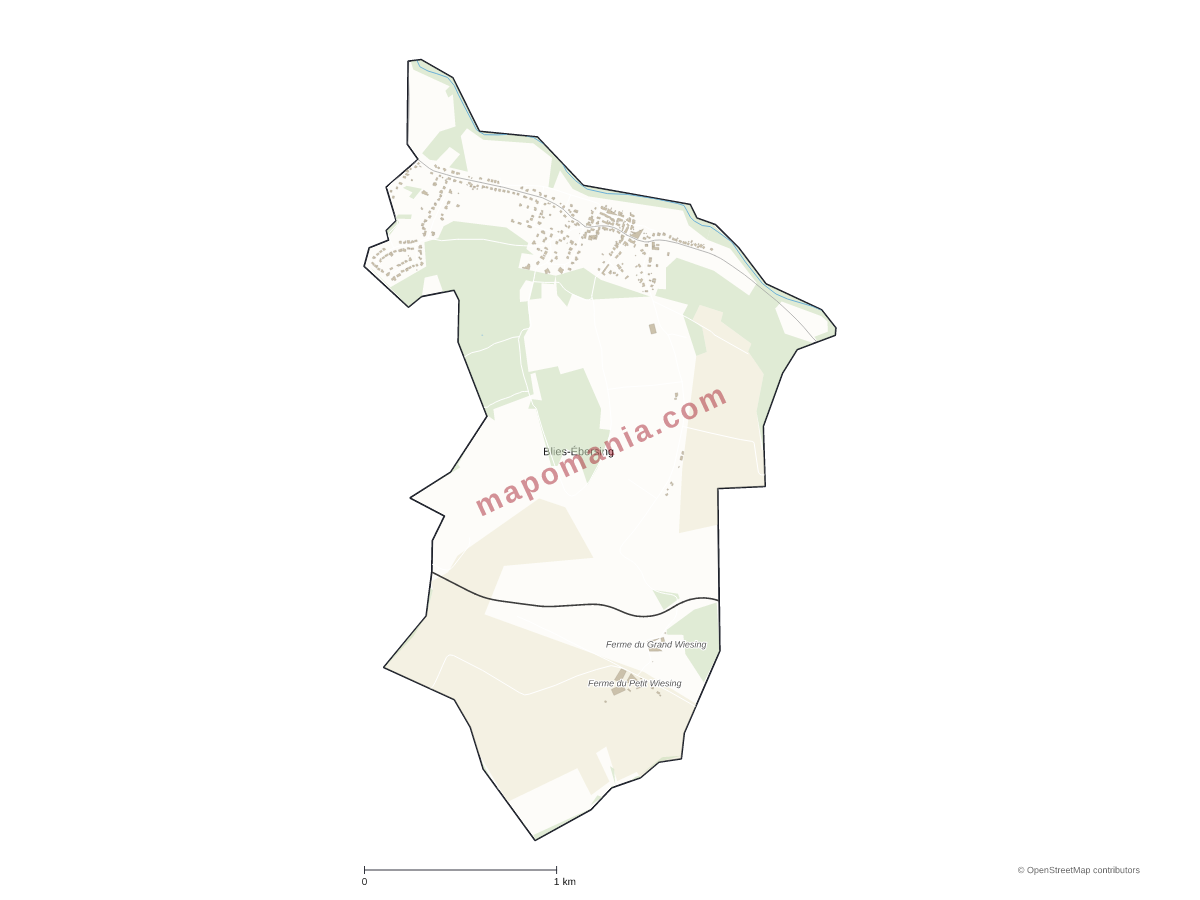 Carte de Blies-Ébersing à personnaliser