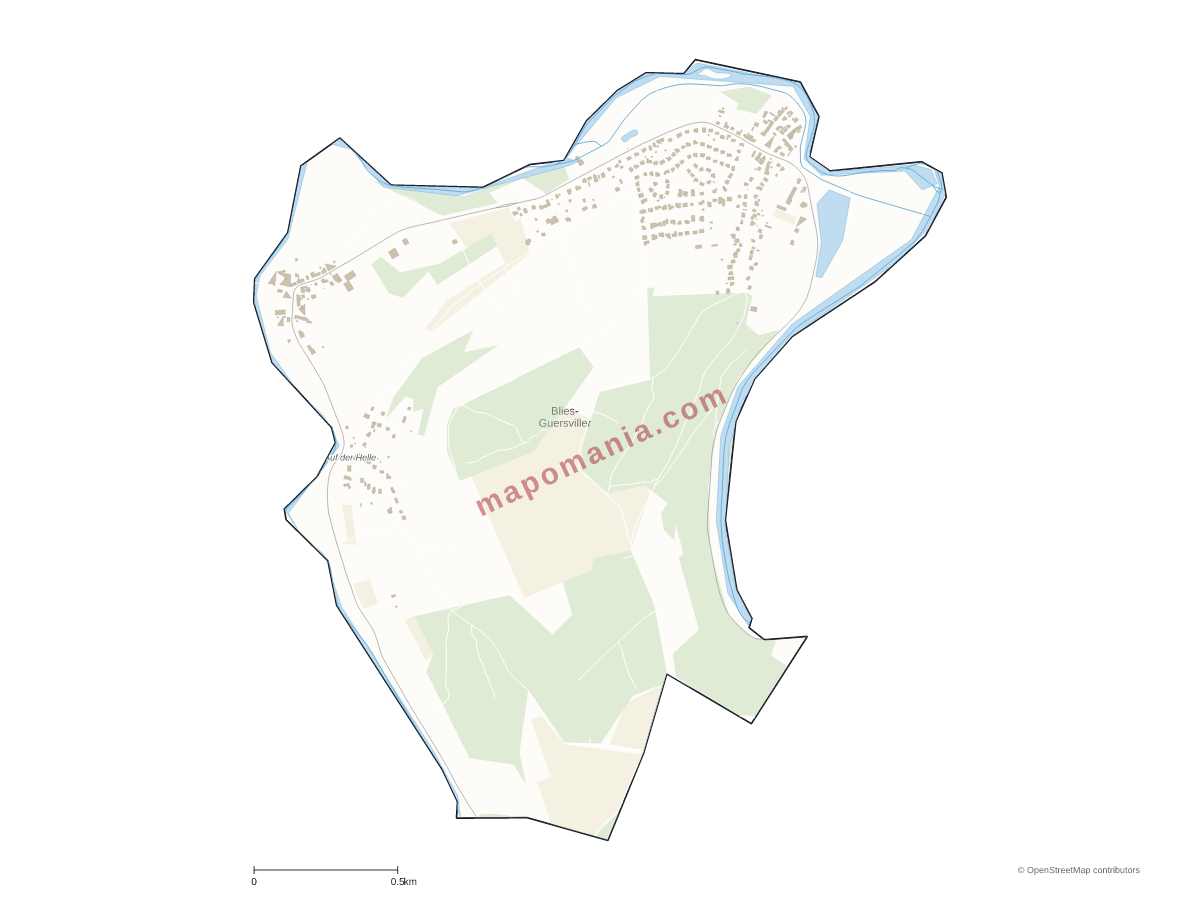 Carte de Blies-Guersviller à personnaliser