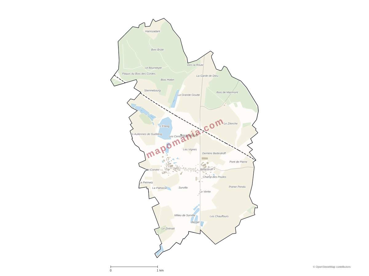 Carte de Bourgaltroff à personnaliser