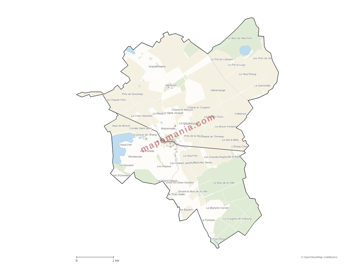 Carte de Bourdonnay à personnaliser