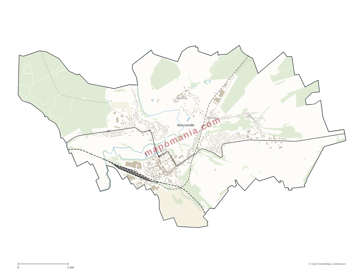 Carte de Bouzonville à personnaliser