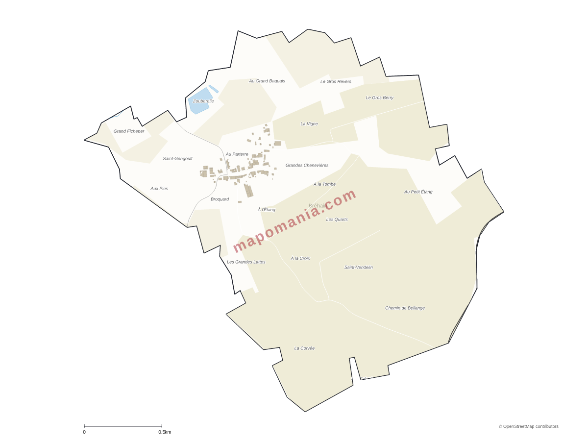 Carte de Bréhain à personnaliser