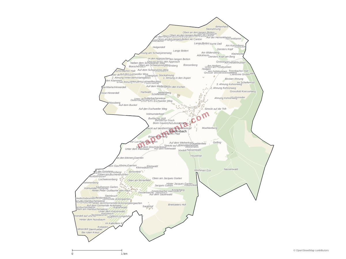 Carte de Breidenbach à personnaliser