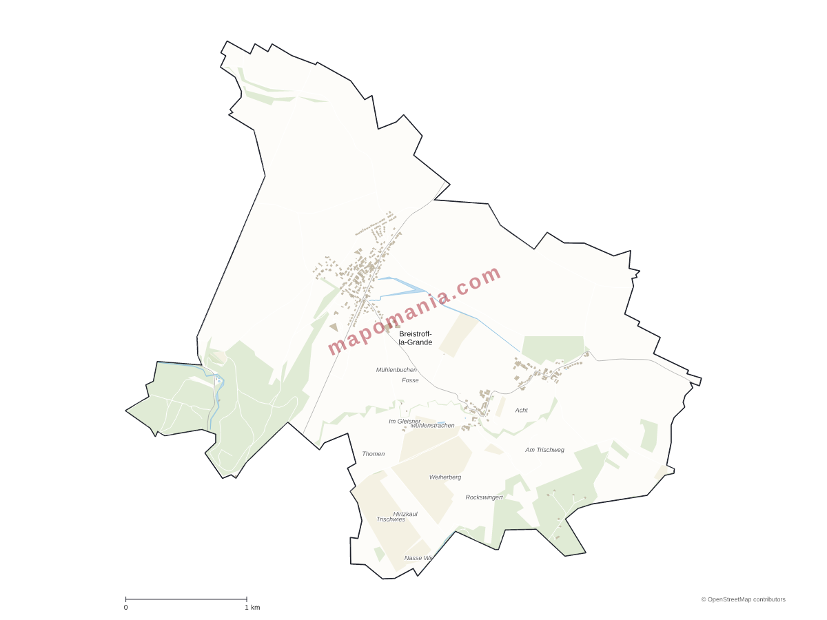 Carte de Breistroff-la-Grande à personnaliser