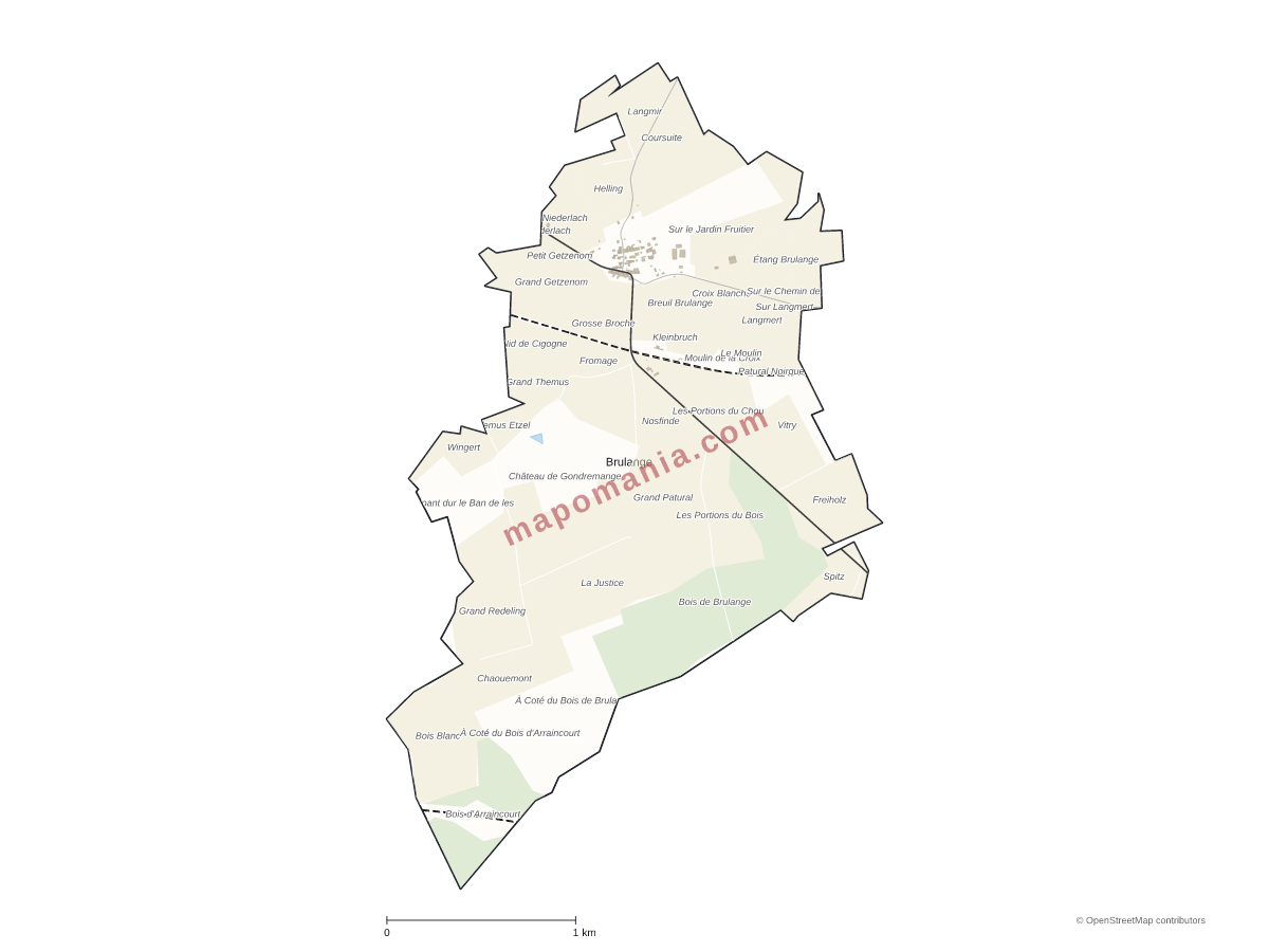 Carte de Brulange à personnaliser