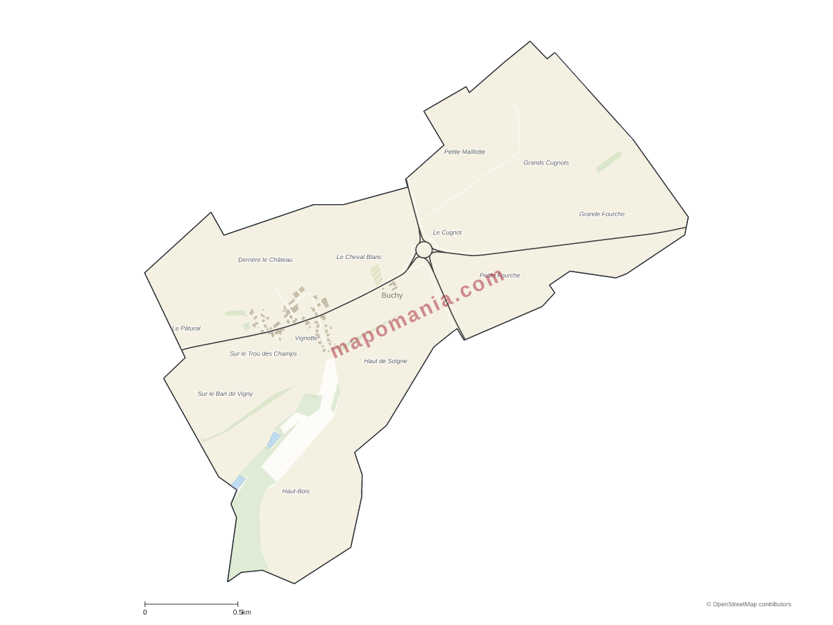 Carte de Buchy à personnaliser