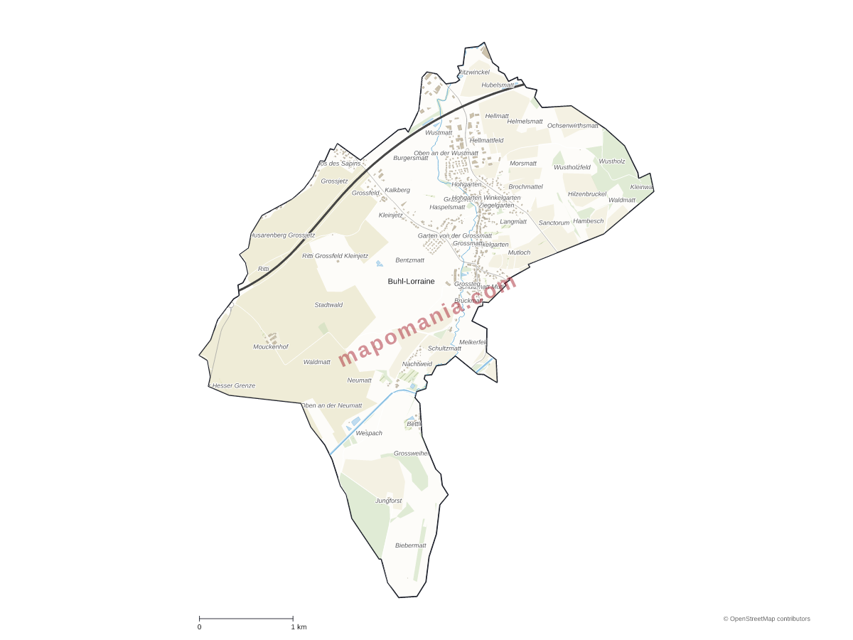 Carte de Buhl-Lorraine à personnaliser