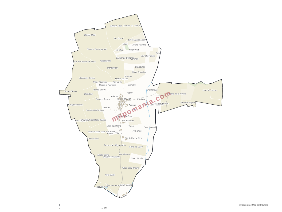 Carte de Burlioncourt à personnaliser