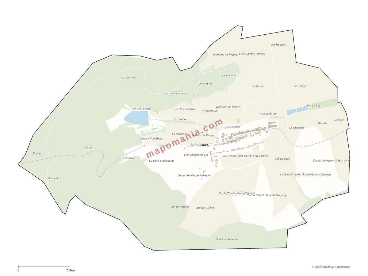 Carte de Burtoncourt à personnaliser