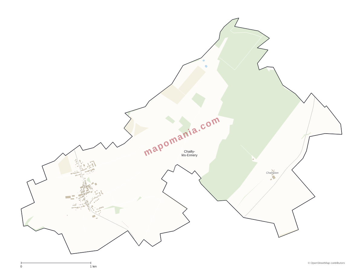 Carte de Chailly-lès-Ennery à personnaliser