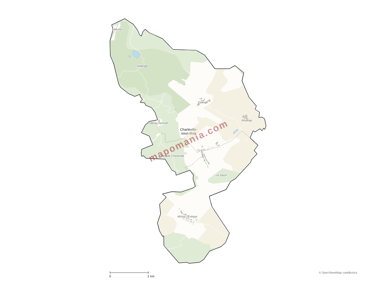 Carte de Charleville-sous-Bois à personnaliser