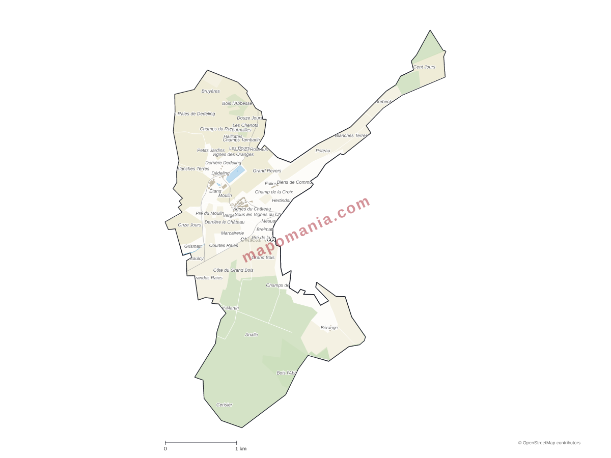 Carte de Château-Voué à personnaliser