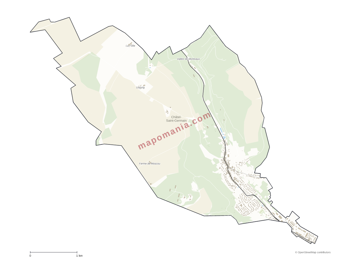 Carte de Châtel-Saint-Germain à personnaliser