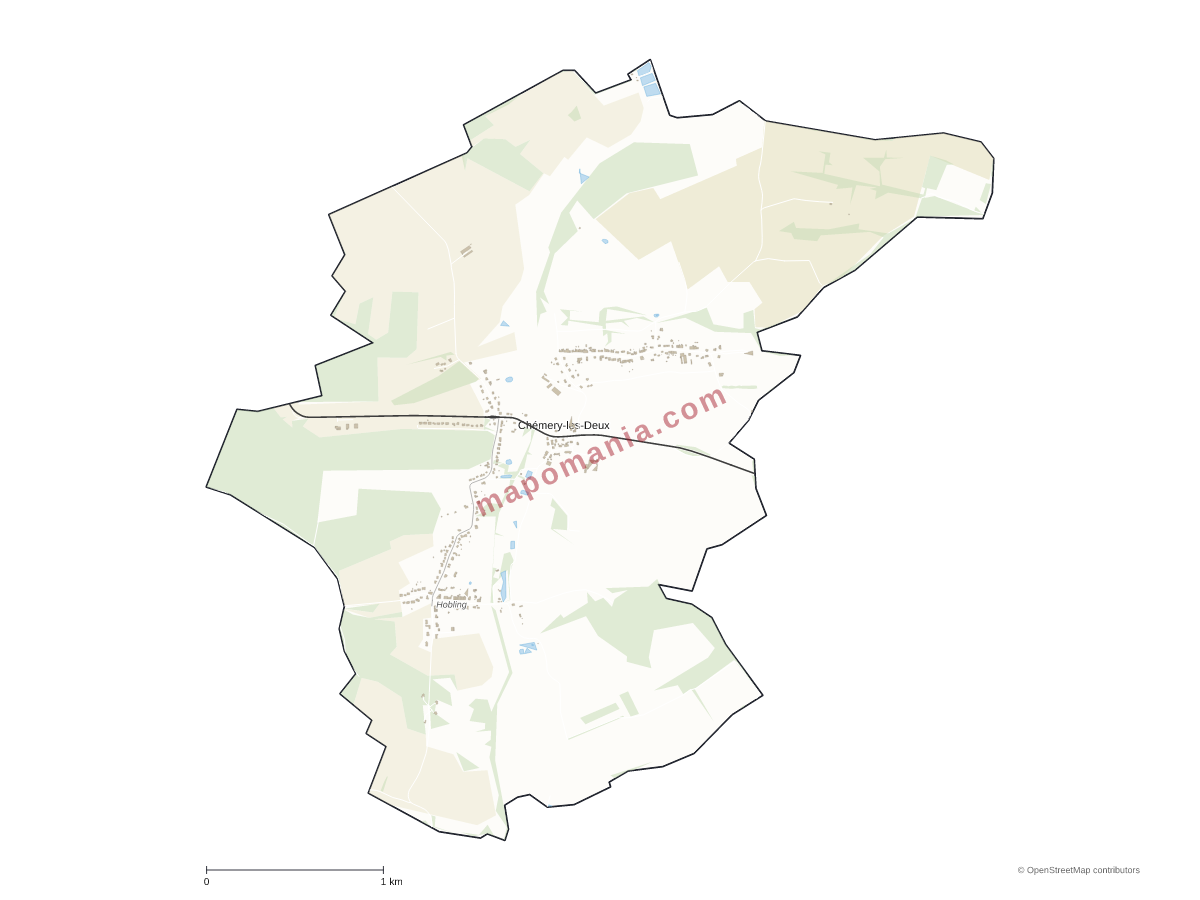 Carte de Chémery-les-Deux à personnaliser