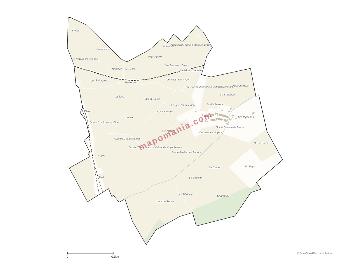 Carte de Chenois à personnaliser