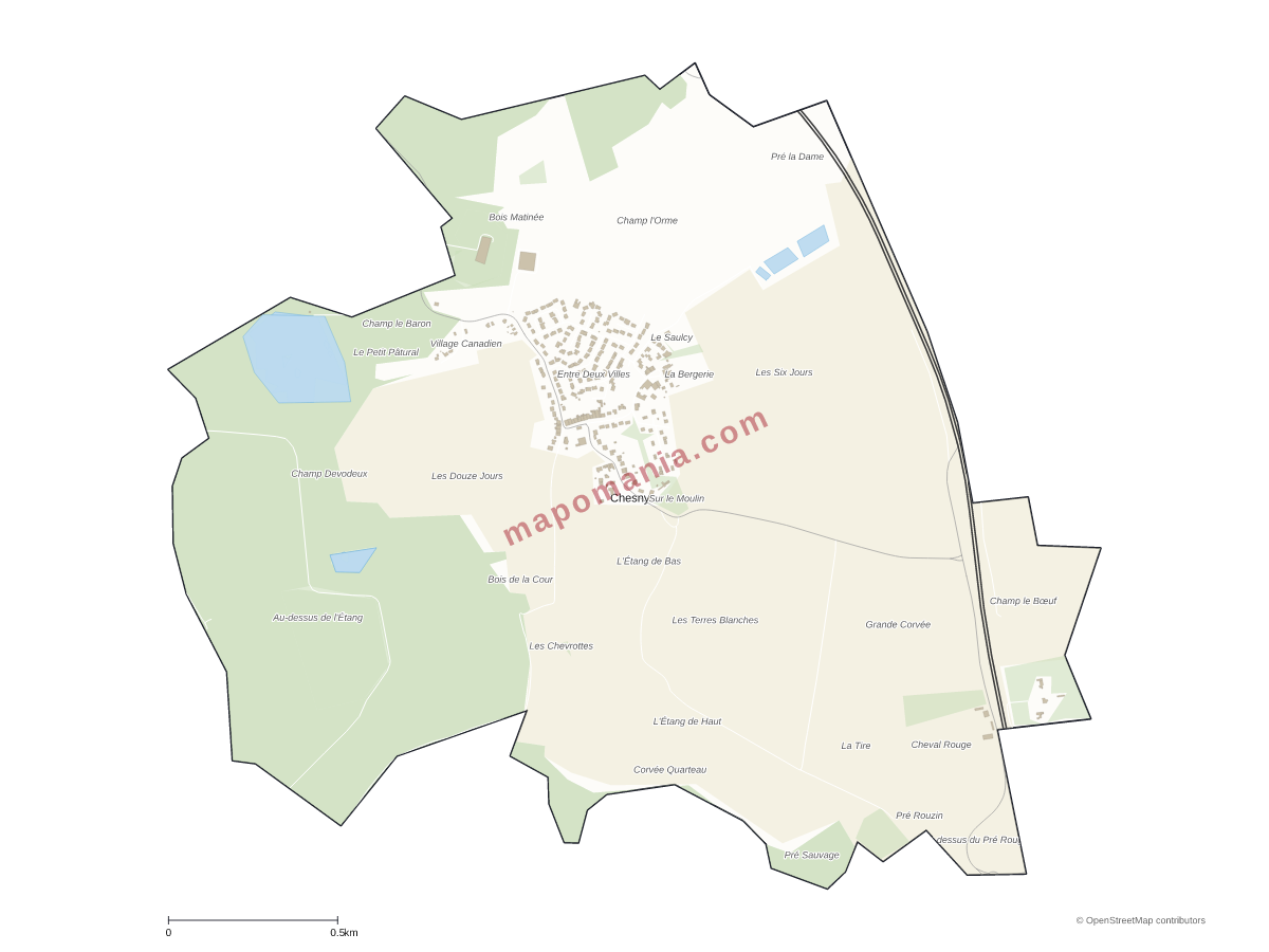 Carte de Chesny à personnaliser