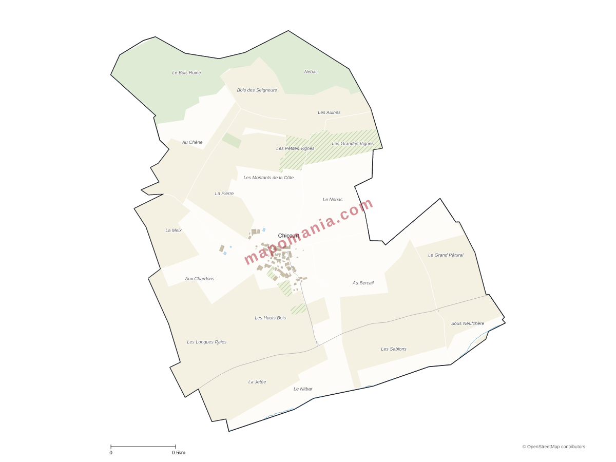 Carte de Chicourt à personnaliser