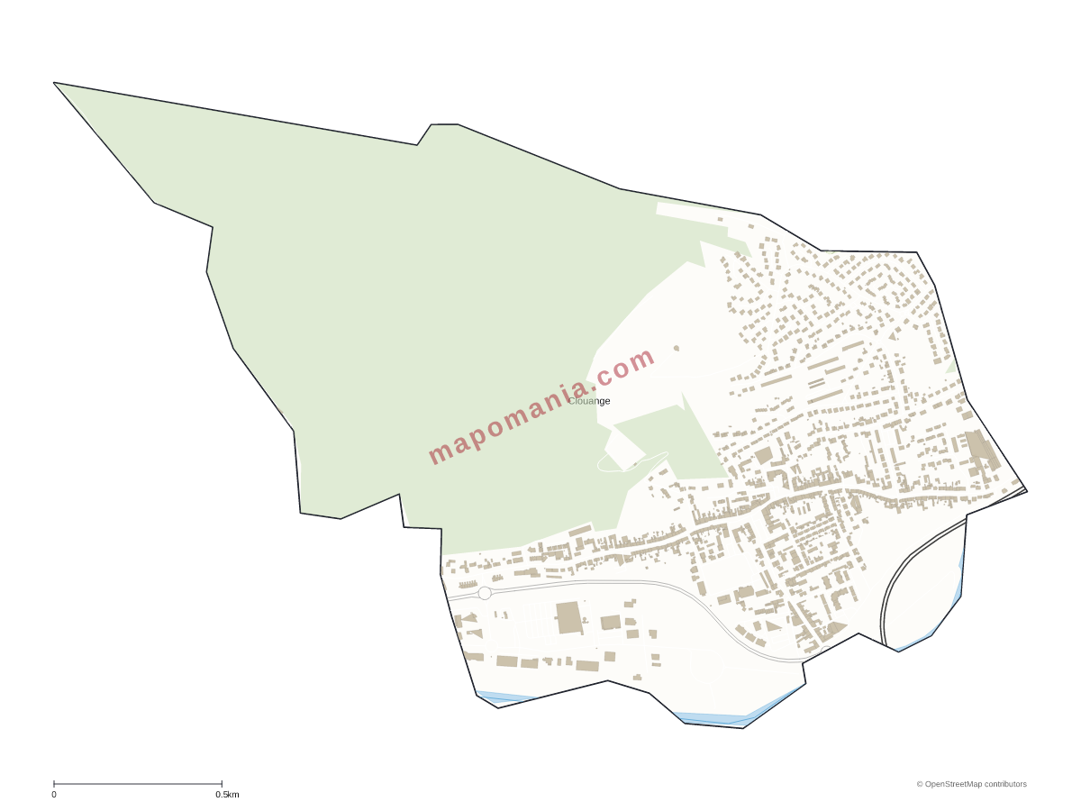 Carte de Clouange à personnaliser