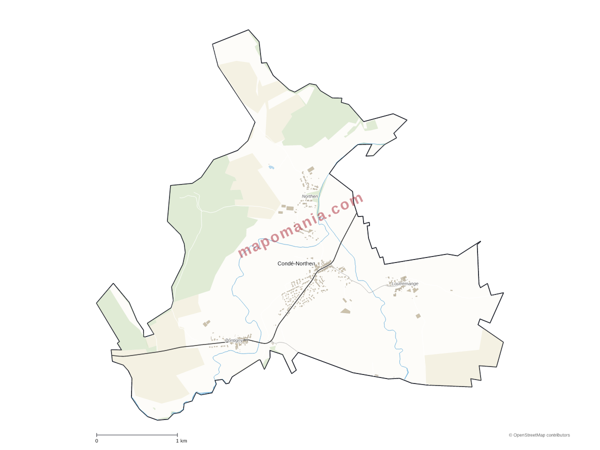 Carte de Condé-Northen à personnaliser
