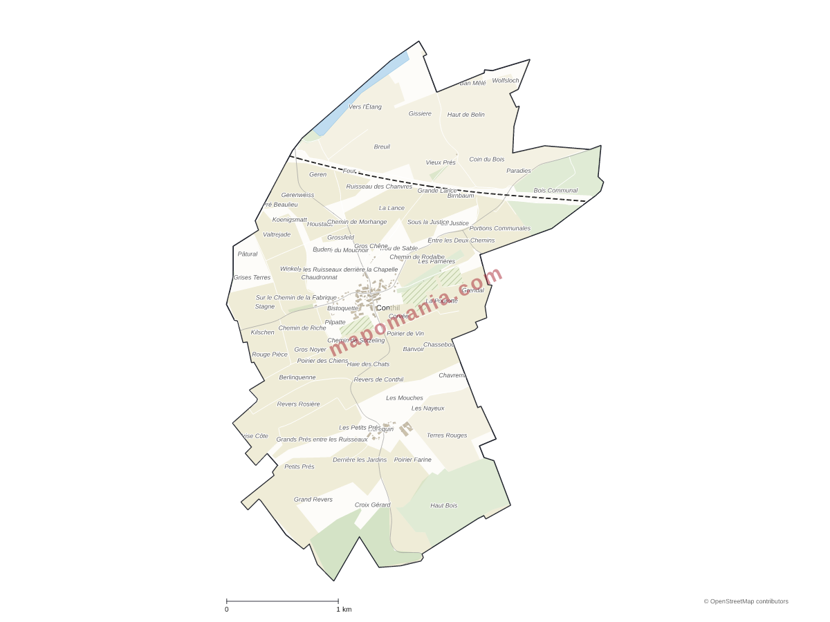 Carte de Conthil à personnaliser