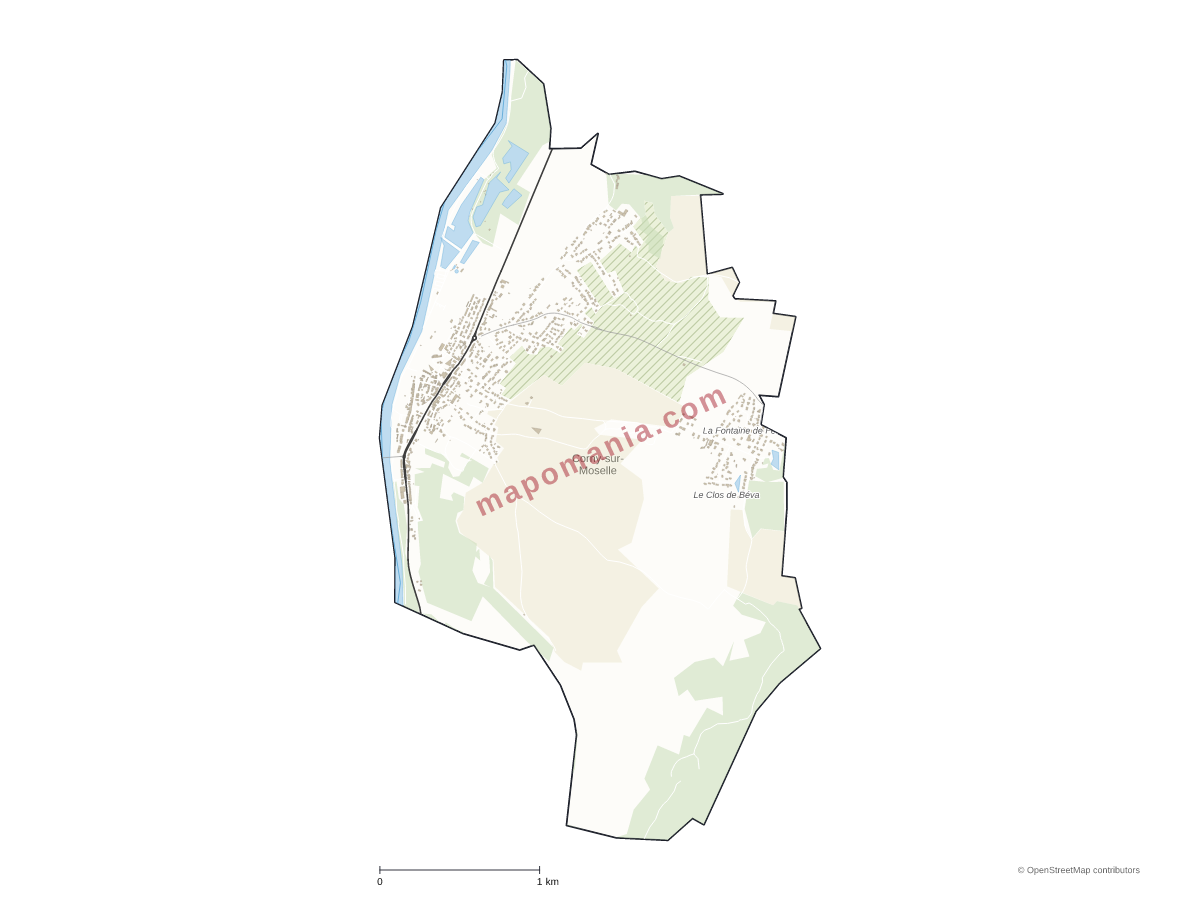 Carte de Corny-sur-Moselle à personnaliser