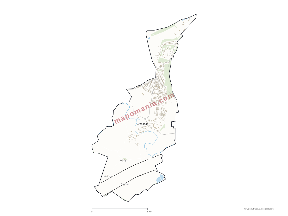 Carte de Créhange à personnaliser