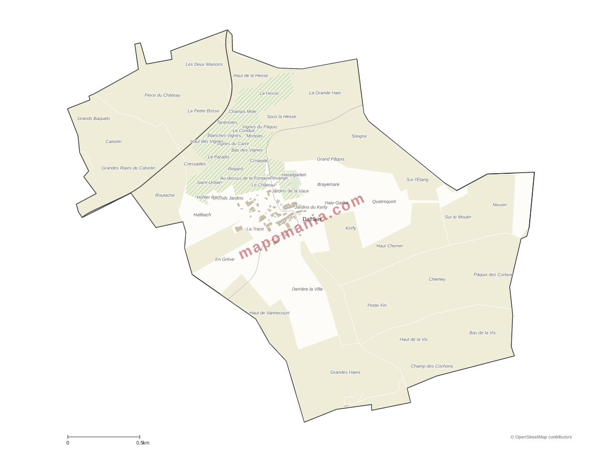 Carte de Dalhain à personnaliser