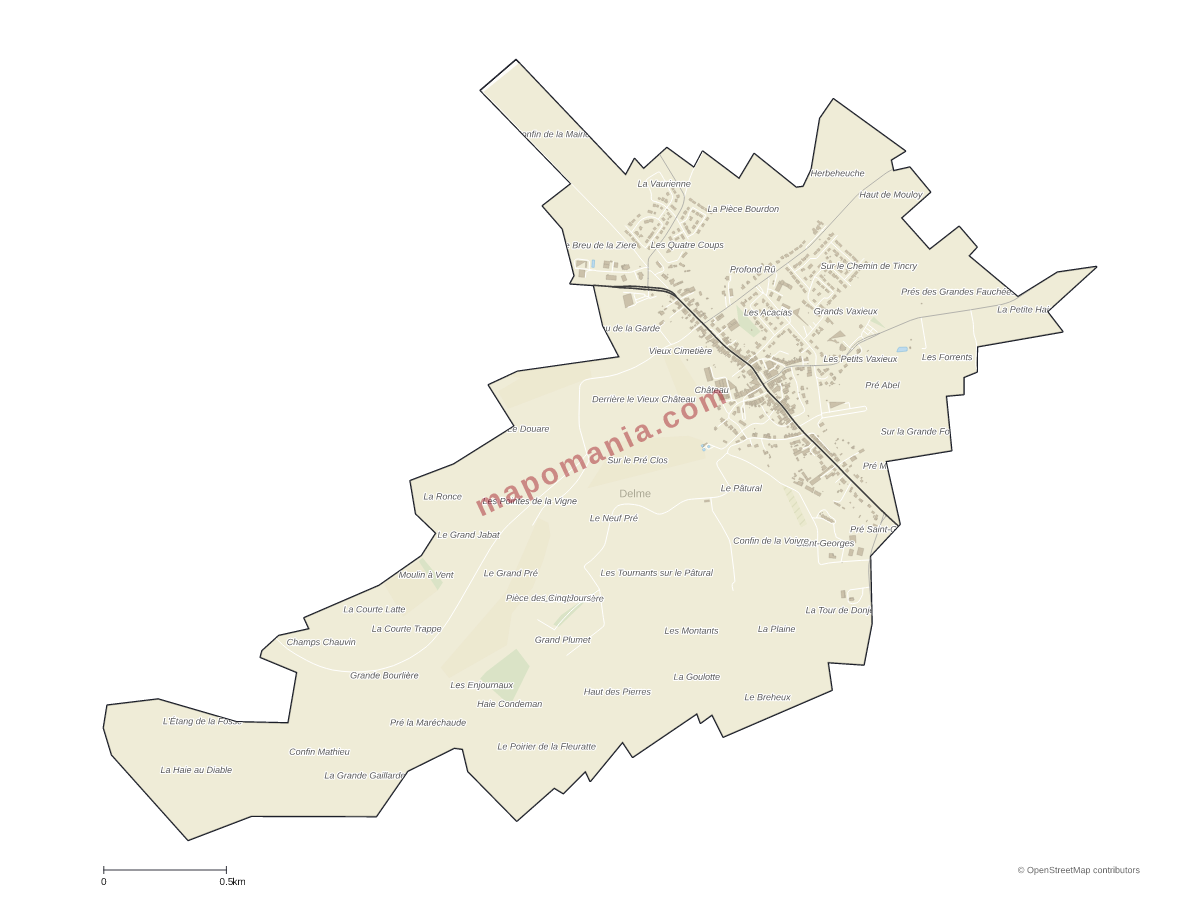 Carte de Delme à personnaliser