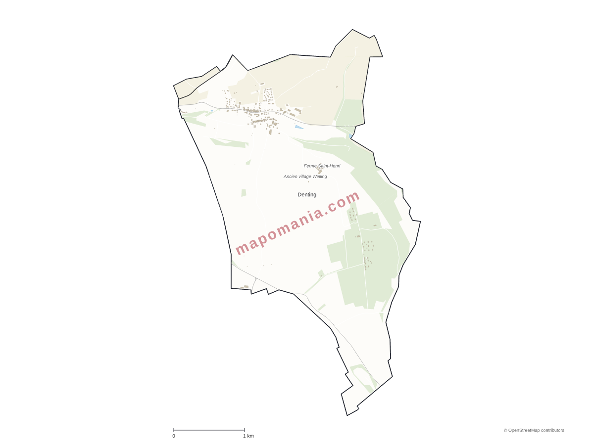 Carte de Denting à personnaliser