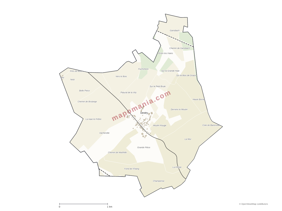 Carte de Destry à personnaliser