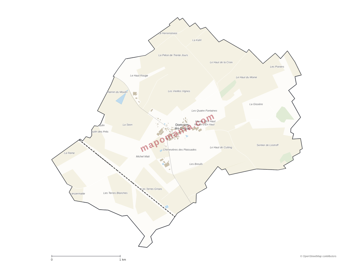 Carte de Domnom-lès-Dieuze à personnaliser